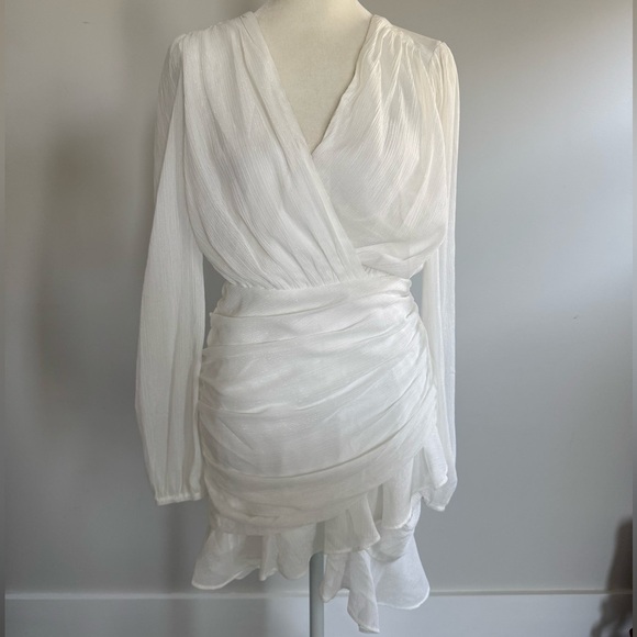 Windsor White Long Sleeve Short Dress Size Small - Picture 3 of 10